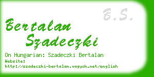 bertalan szadeczki business card